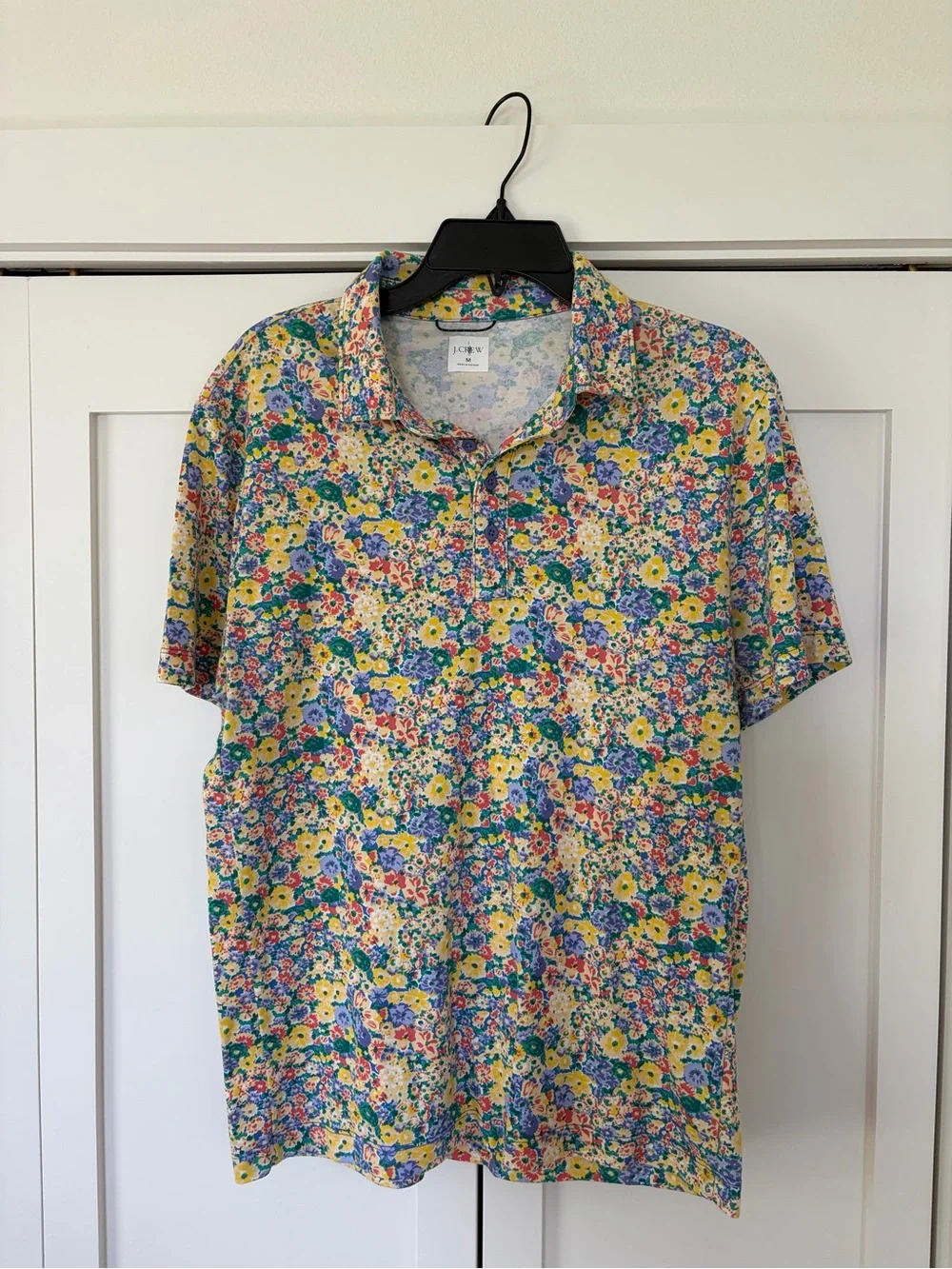 J. Crew Yellow Multi Floral Polo Shirt